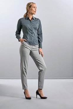 Ladies´ Long Sleeve Fitted Polycotton Poplin Shirt